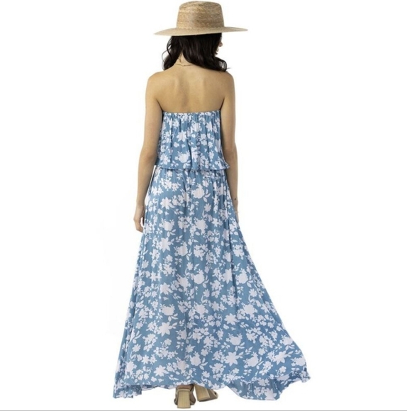 TIARE HAWAII MALDIVES FLORAL STRAPLESS MAXI DRESS O/S - Picture 2 of 10